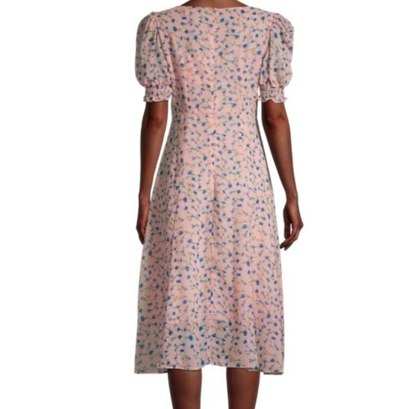 Saks Avantlook Floral Puff-Sleeve Midi Dress - Picture 7 of 7